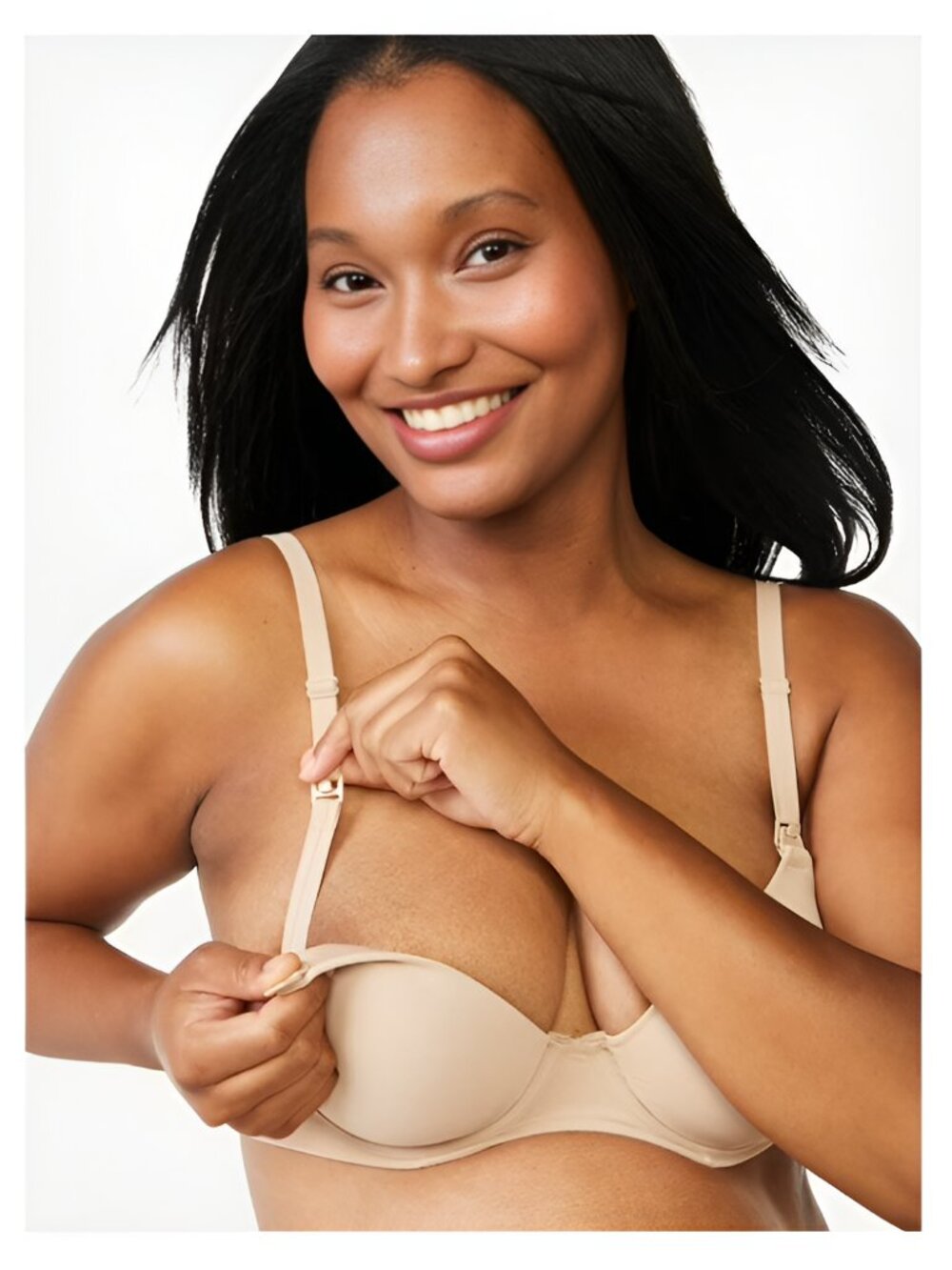 NEW 40DD Nursing T-Shirt Bra with Flex Cup-Maternity-Tan - Picture 3 of 4